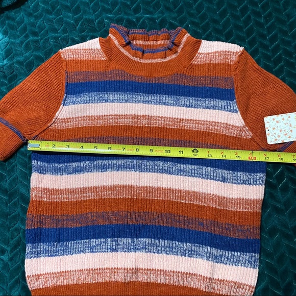 NWT Free People Best Intentions Striped Half Sleeve Sweater Shirt Size L - Picture 13 of 16